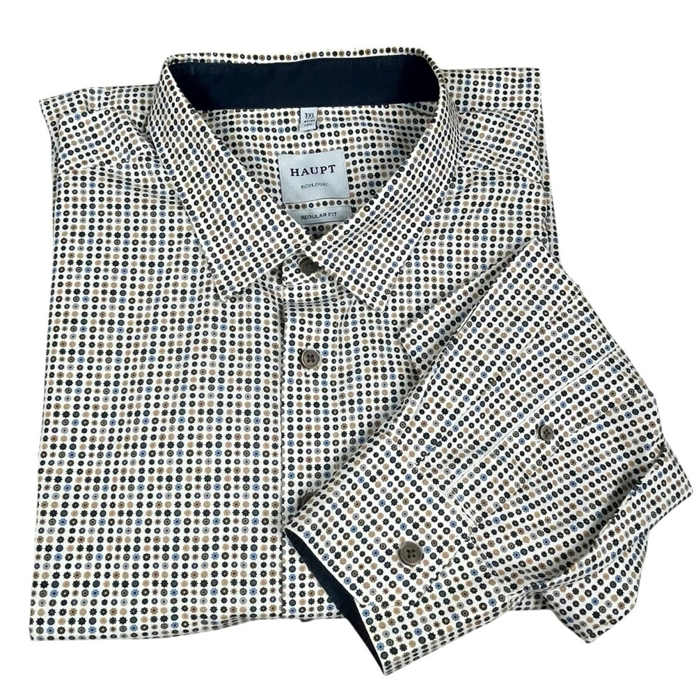 Haupt Ecologic Mini Floral Print Regular Fit Luxury Career Casual Shirt - Sz 3XL